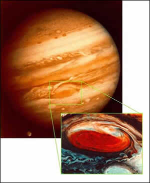 木星の縞模様と大赤斑