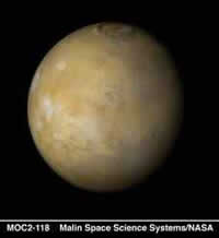 マーズ・グローバルサーベイヤーが遠距離から捉えた火星の姿