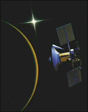 金星を観測するマゼラン探査機の想像図