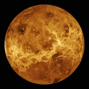 マゼラン探査機によって得られた金星のレーダー反射画像